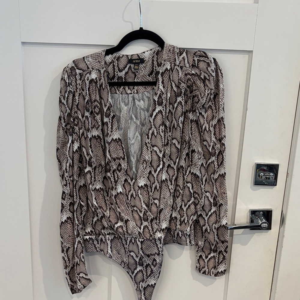 AFRM Snakeskin Print Top